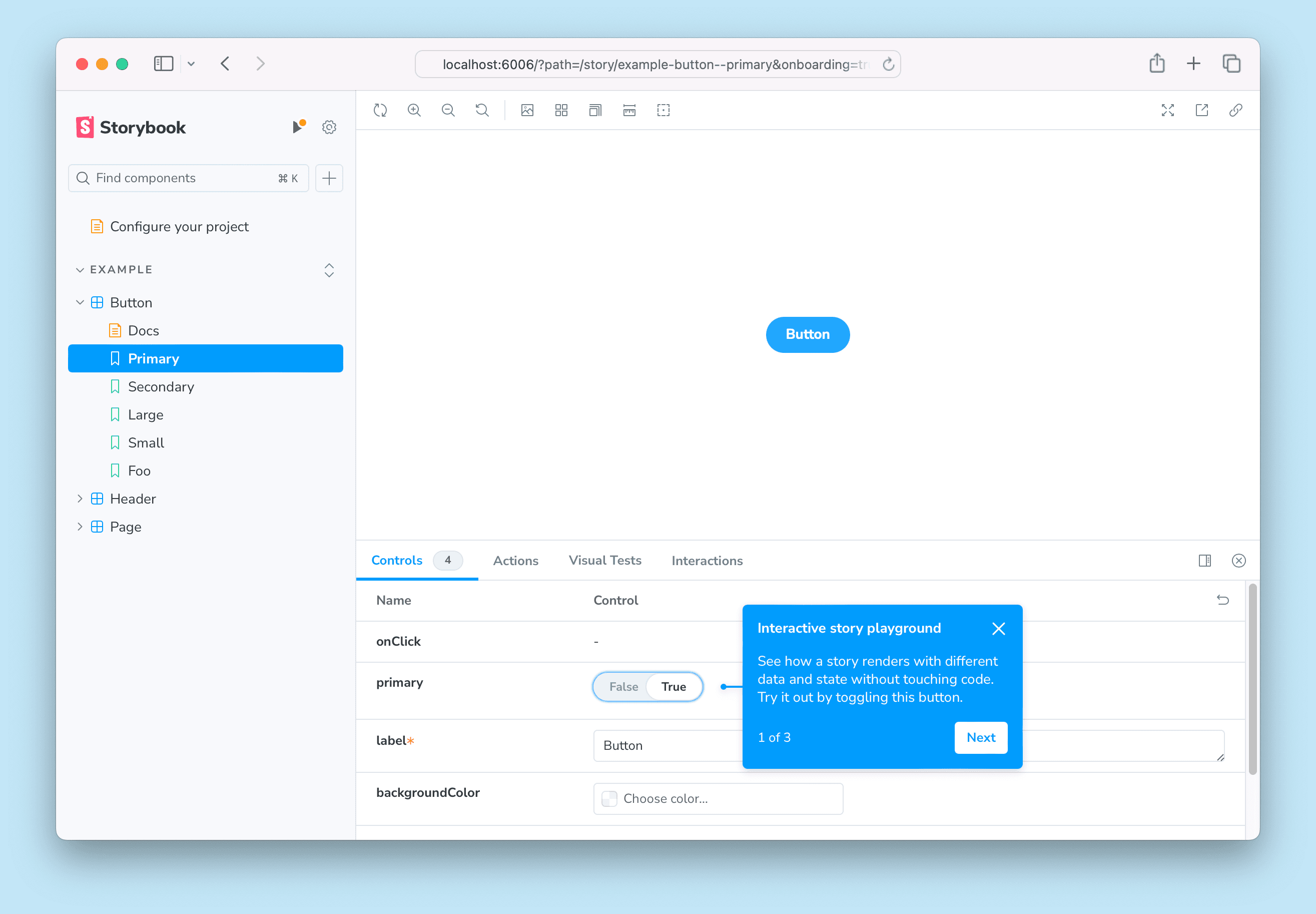 Storybook Onboarding Wizard